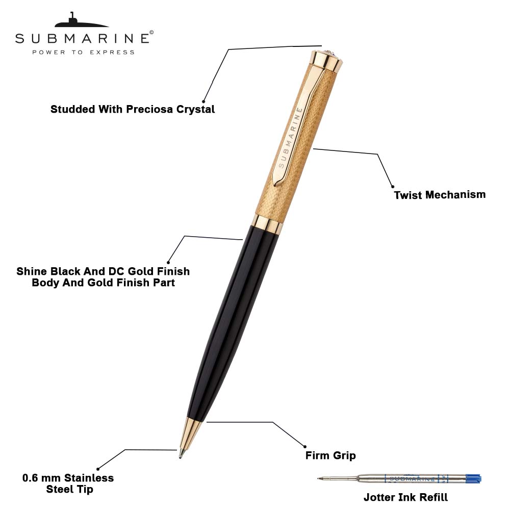 Submarine criss half gold ball pen 885