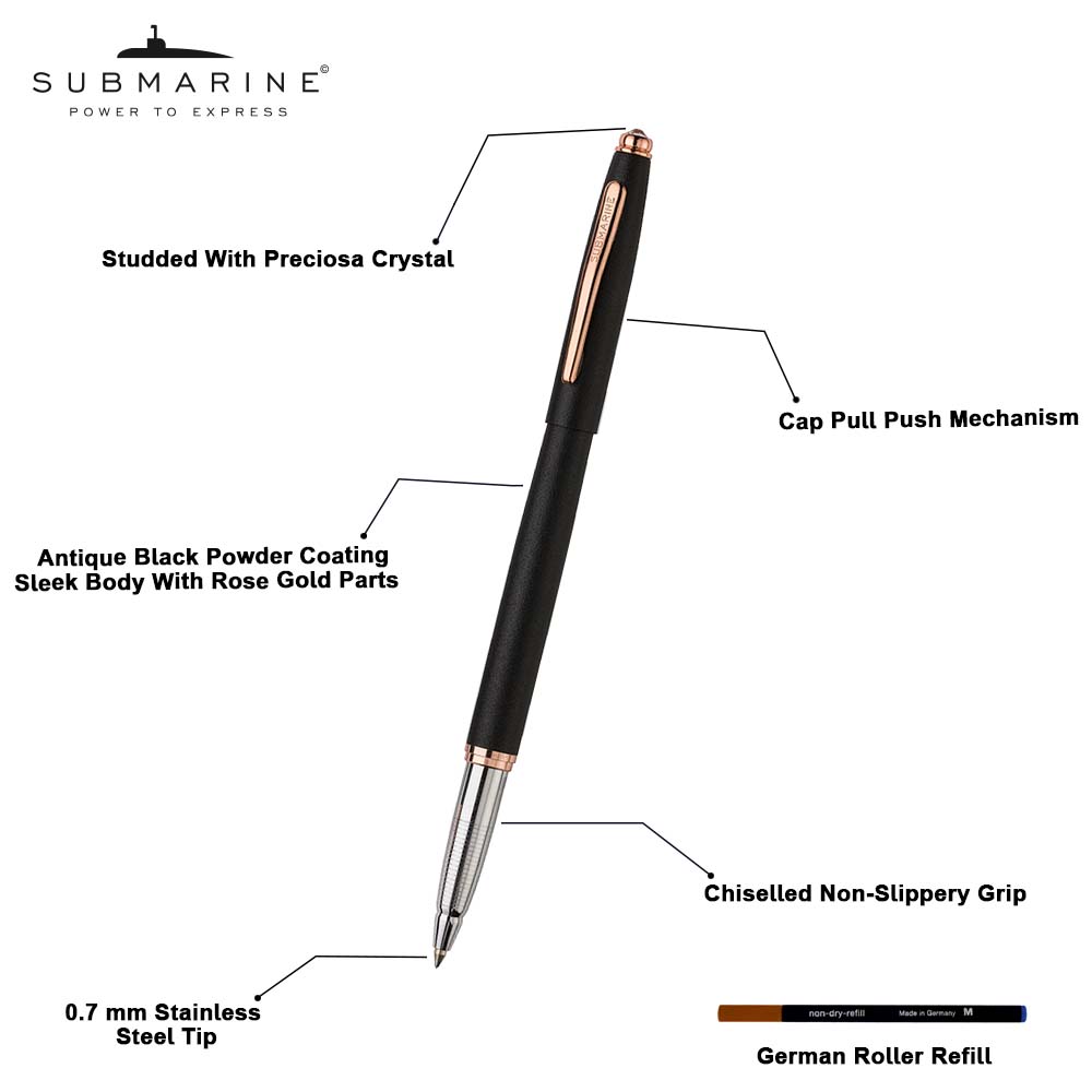Submarine rose gold roller pen  1014
