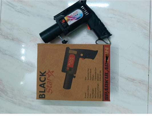 Black Star  Black Handheld Sparkler Pyro Gun/Party Gun, Cold pyro Gun for Private Parties, Functions, Pubs, Events, Wedding Party and All Kind of Celebrations
